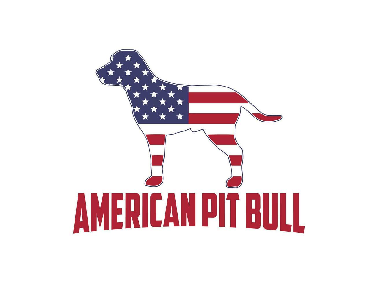 amerikan stående pitbull logotyp vektor