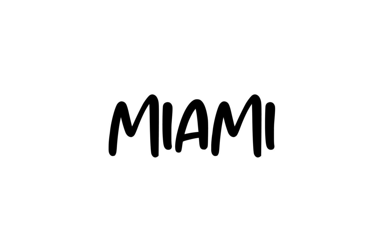 miami city handskriven typografi ord text hand bokstäver. modern kalligrafi text. svart färg vektor