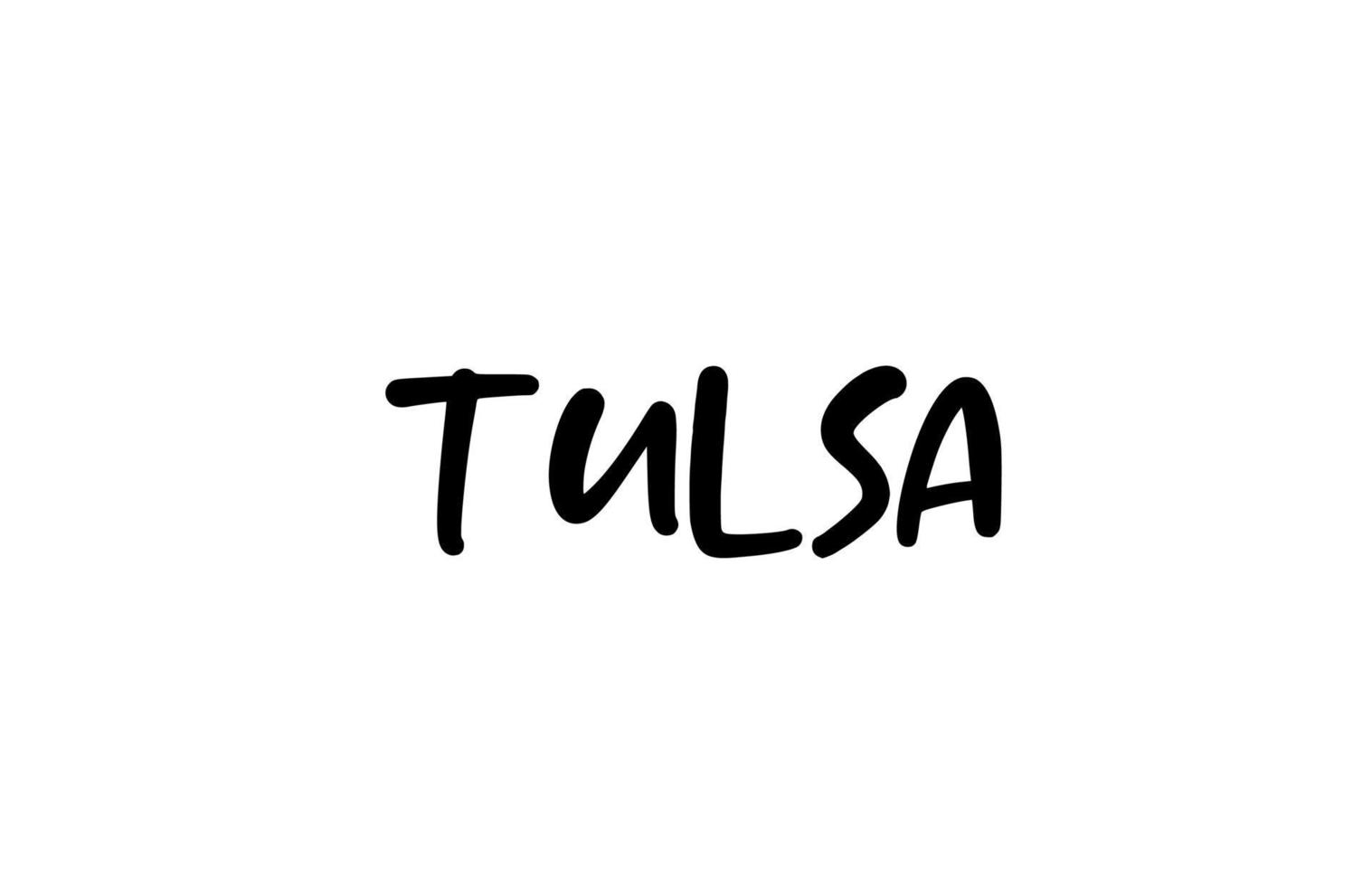 Tulsa stad handskriven typografi ord text hand bokstäver. modern kalligrafi text. svart färg vektor