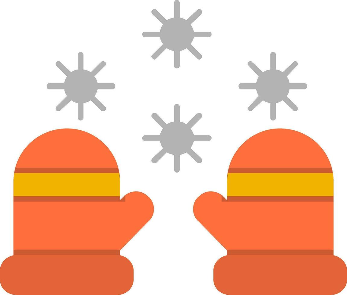 vinter- handskar platt ikon vektor