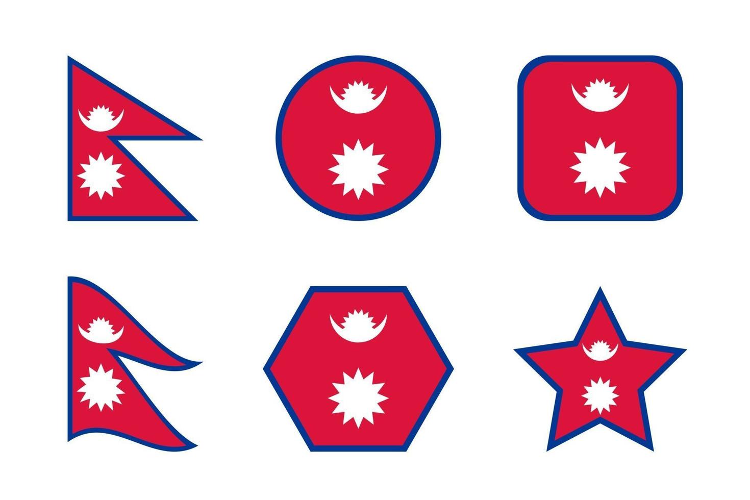 Nepal flagga enkel illustration för självständighetsdagen eller valet vektor