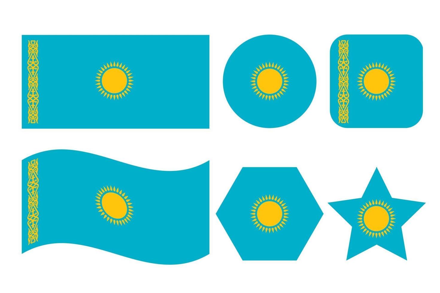 Kazakstan flagga enkel illustration för självständighetsdag eller val vektor
