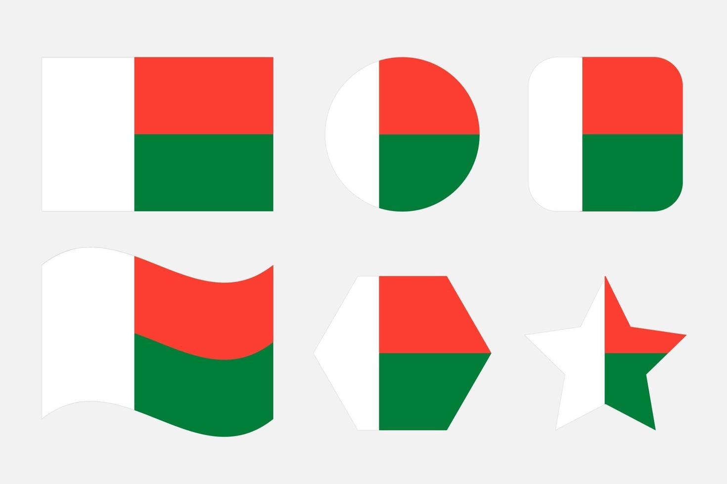 Madagaskar-Flagge einfache Illustration für Unabhängigkeitstag oder Wahl vektor