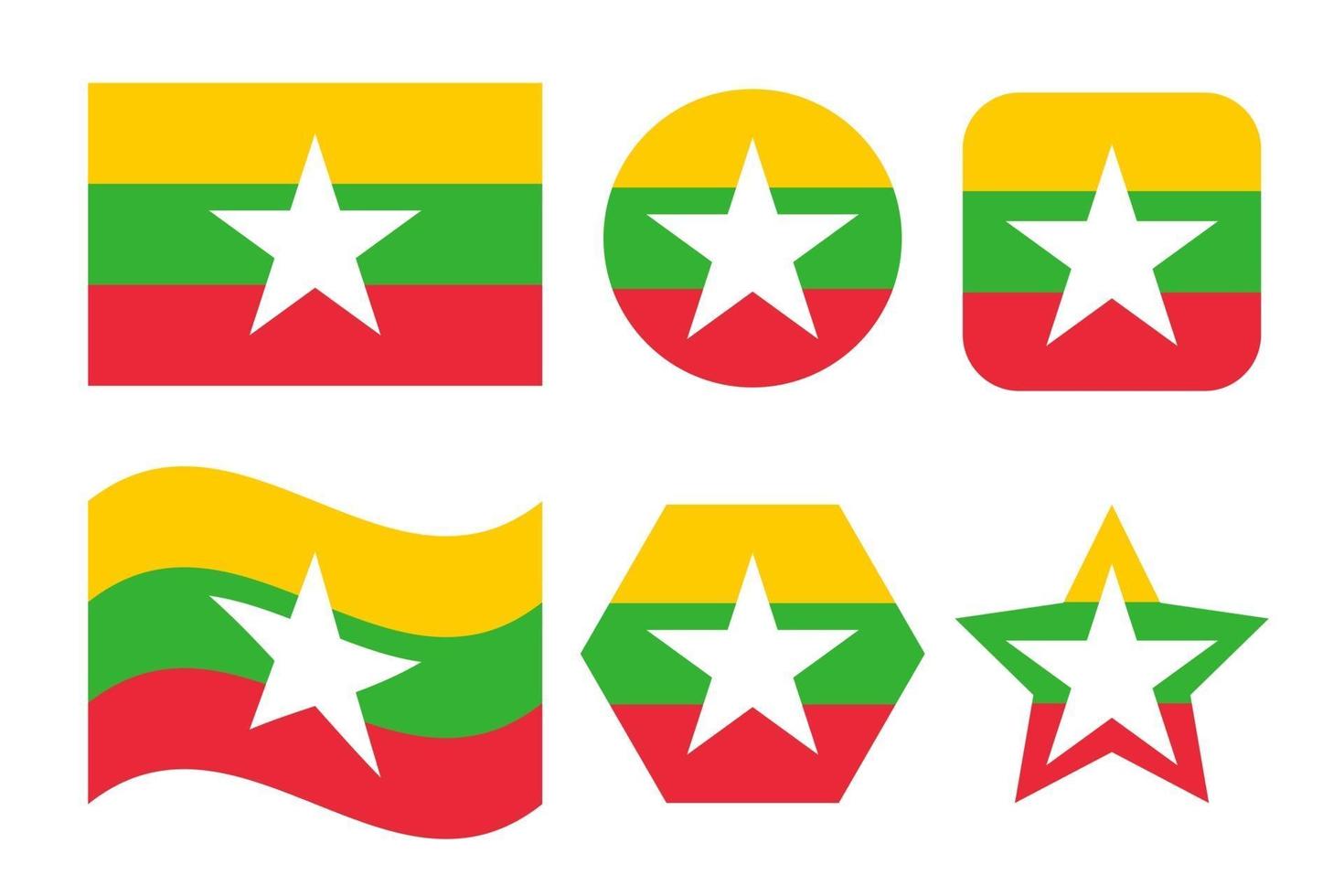 Myanmar flagga enkel illustration för självständighetsdagen eller valet vektor