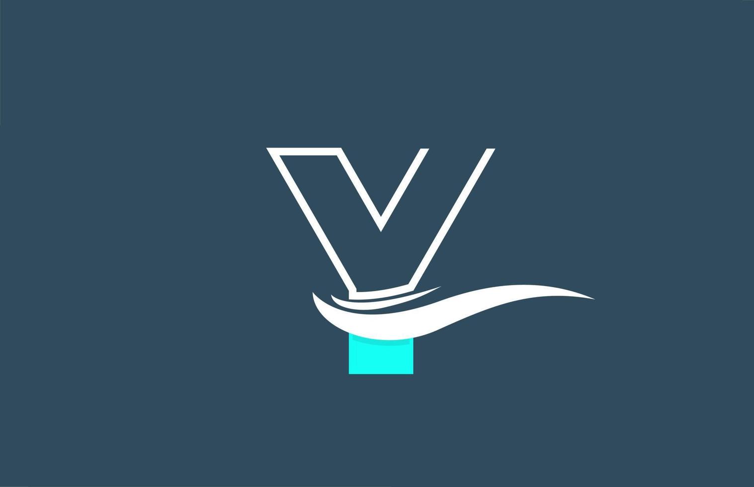 y blå vit alfabetet brev logotyp ikon för företag med swoosh design vektor
