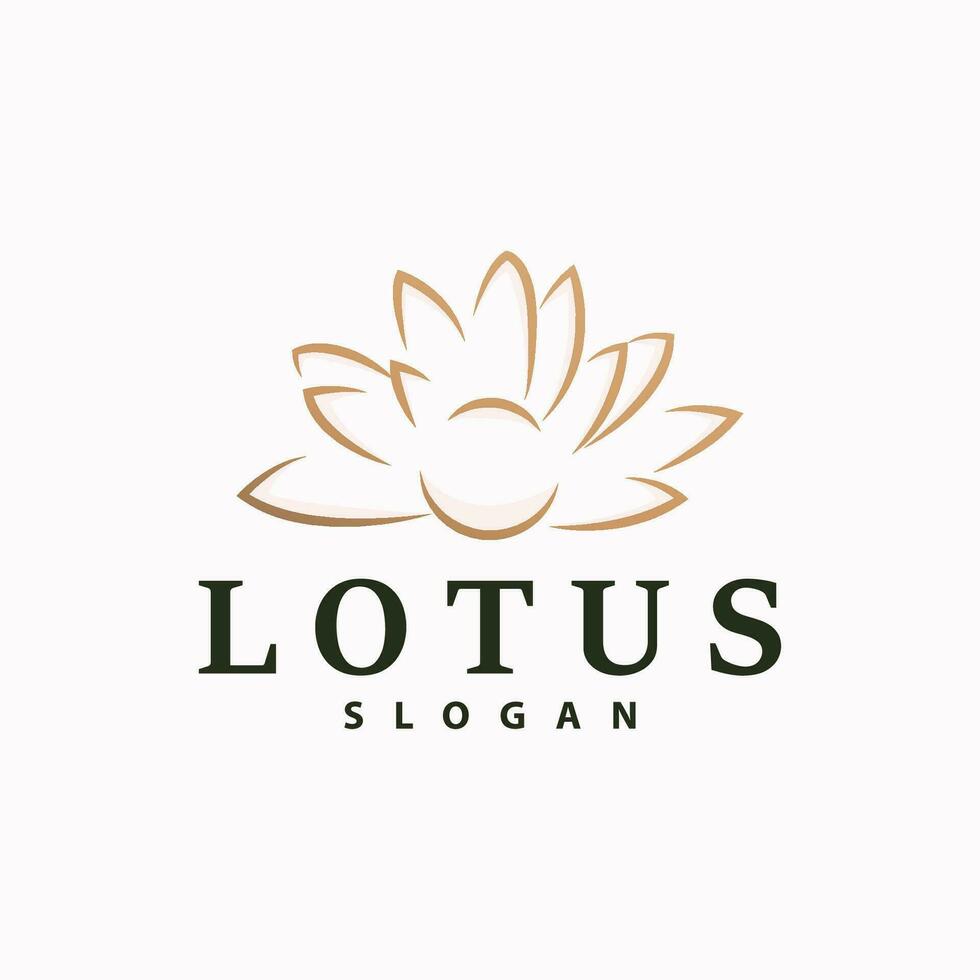 lotus logotyp vektor blomma trädgård design enkel elegant minimalistisk illustration mall