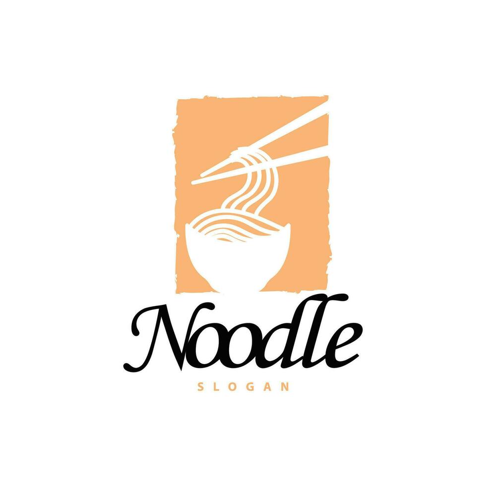 nudel logotyp vektor traditionell japansk mat Ramen spaghetti restaurang varumärke silhuett design mall