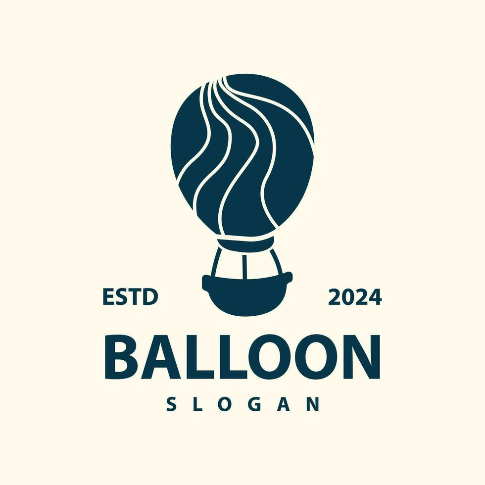 varm luft ballong logotyp premie kreativ design färgrik luft transport symbol mall enkel stil vektor