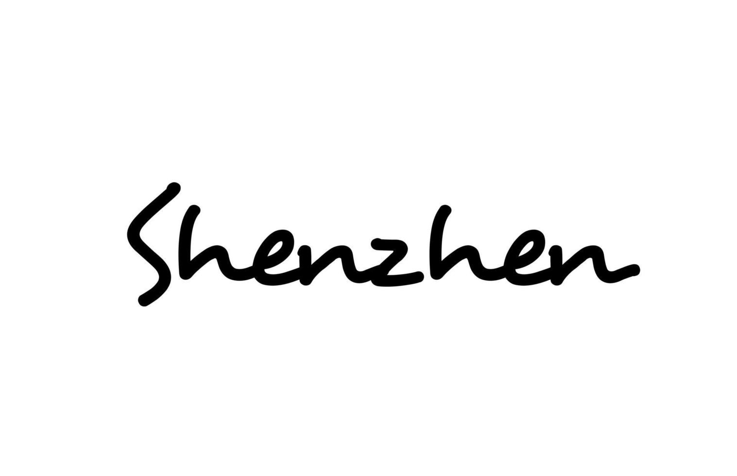 shenzhen city handskriven ord text hand bokstäver. kalligrafi text. typografi i svart färg vektor