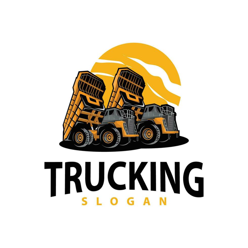 LKW Logo schwer Fahrzeug Bergbau LKW Transport Design Vektor Illustration Vorlage