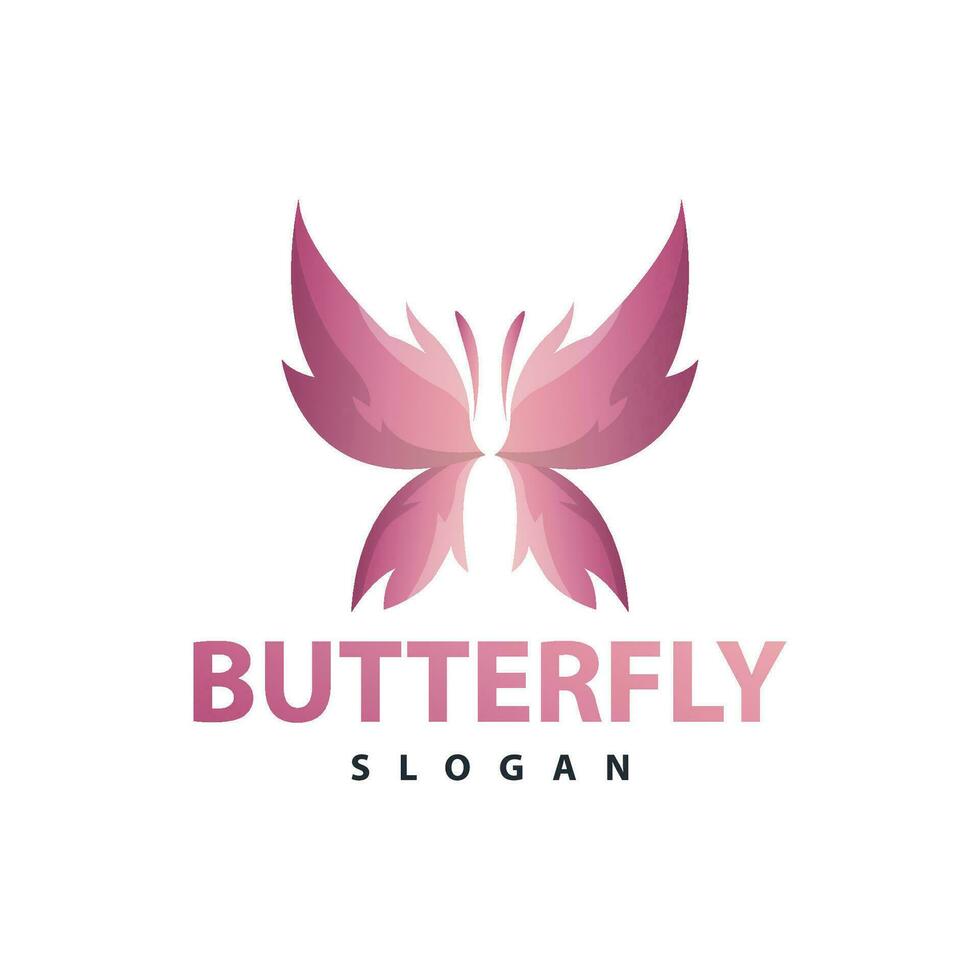 Schmetterling Logo Design schön fliegend Tier Illustration Vektor einfach minimalistisch bunt Illustration