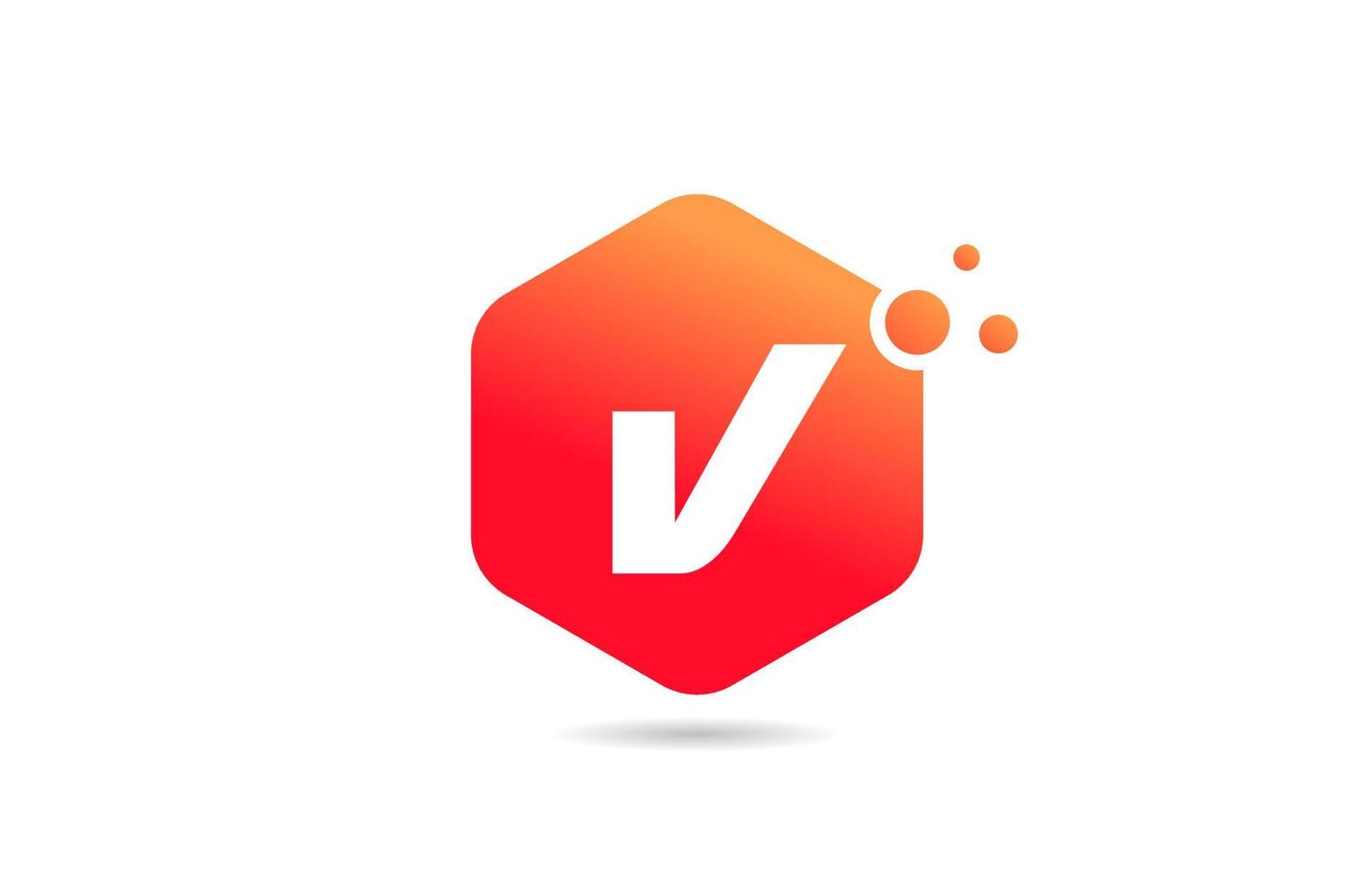 v Alphabet Buchstaben Logo Icon Design mit orangefarbener Raute für Unternehmen und Unternehmen vektor