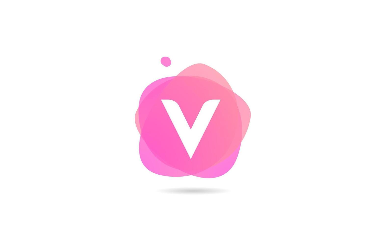 Rosa weißes V-Alphabet-Logo für Unternehmen und Unternehmen mit Farbverlaufsdesign. Pastellvorlage für Corporate Identity vektor