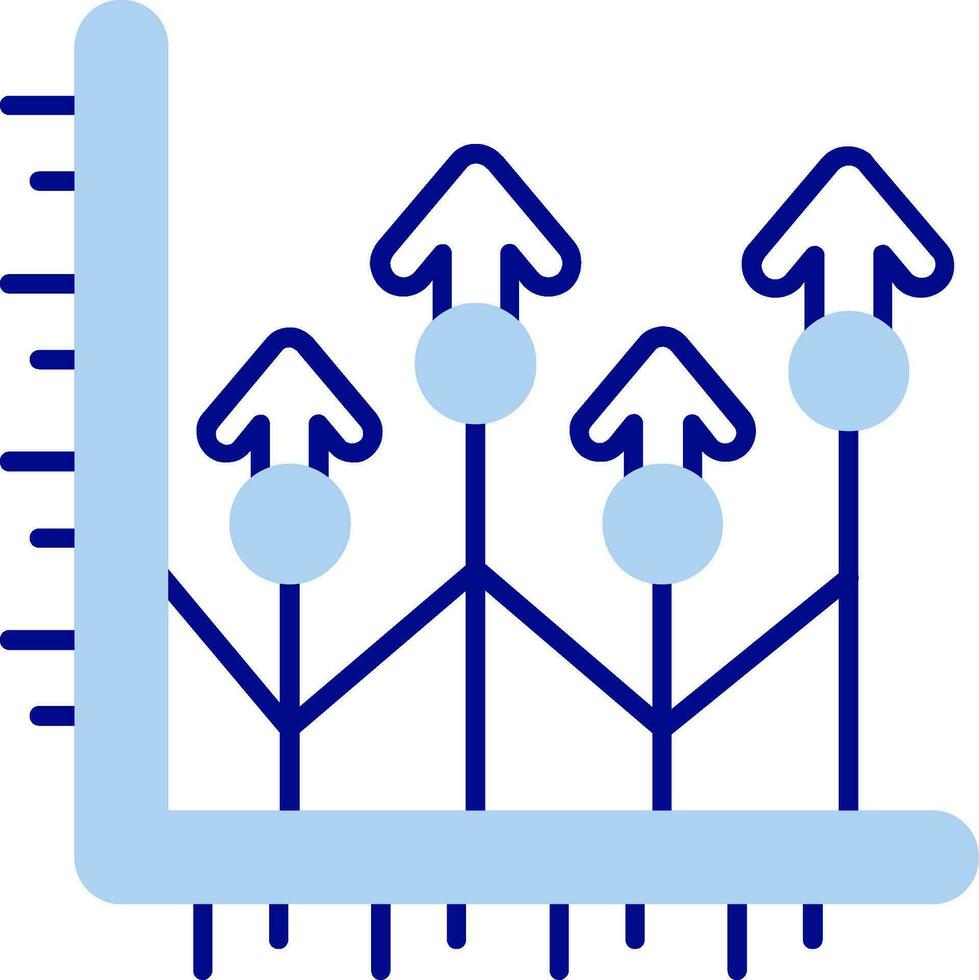 wachsen oben Linie gefüllt Symbol vektor