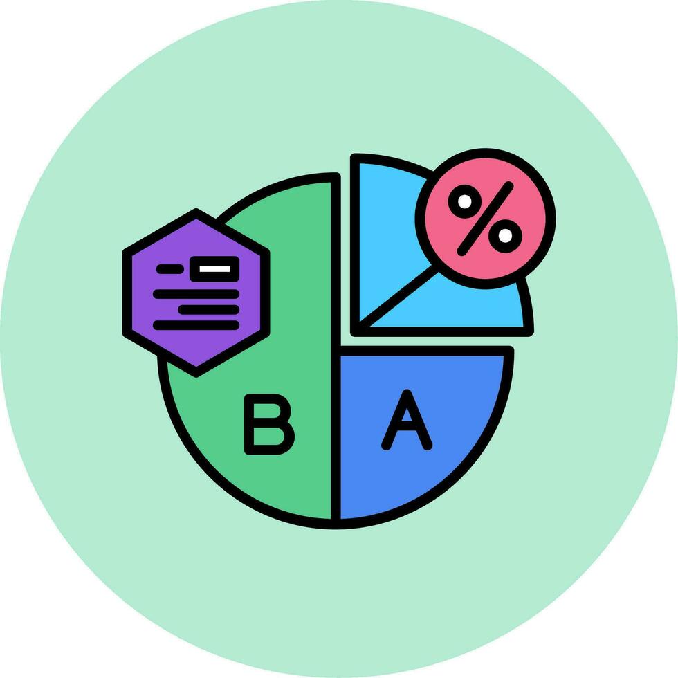 Kreisdiagramm-Vektorsymbol vektor