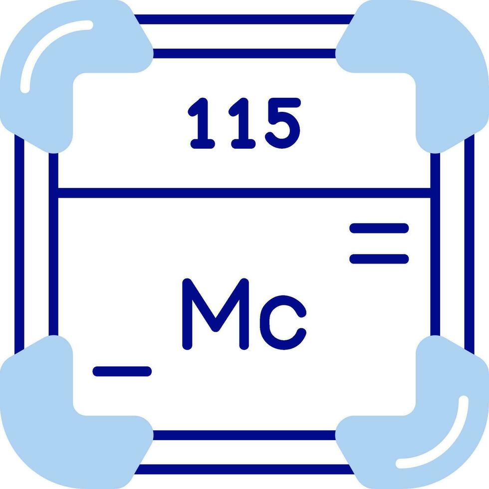 moscovium linje fylld ikon vektor