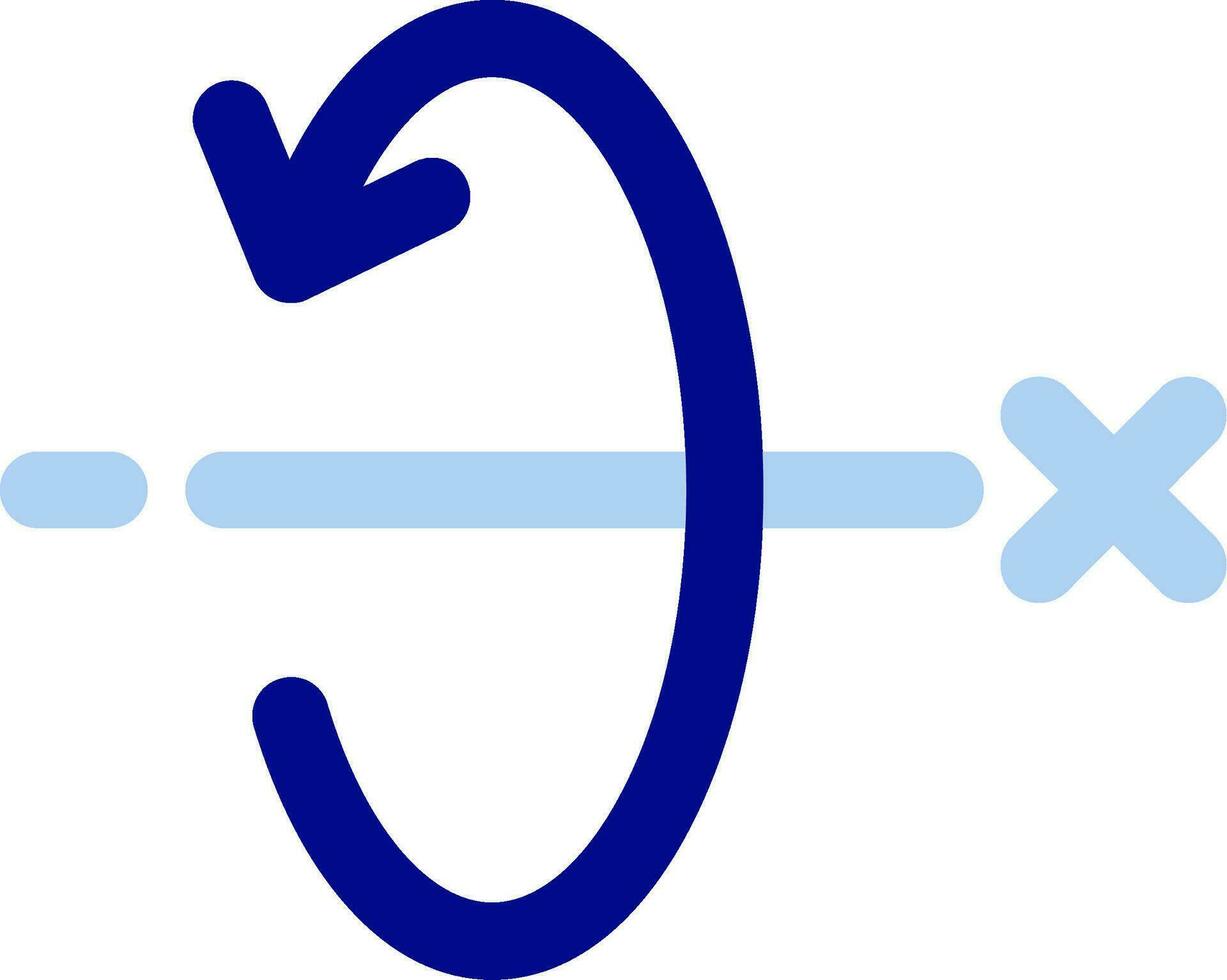 3d totate x Achse Linie gefüllt Symbol vektor