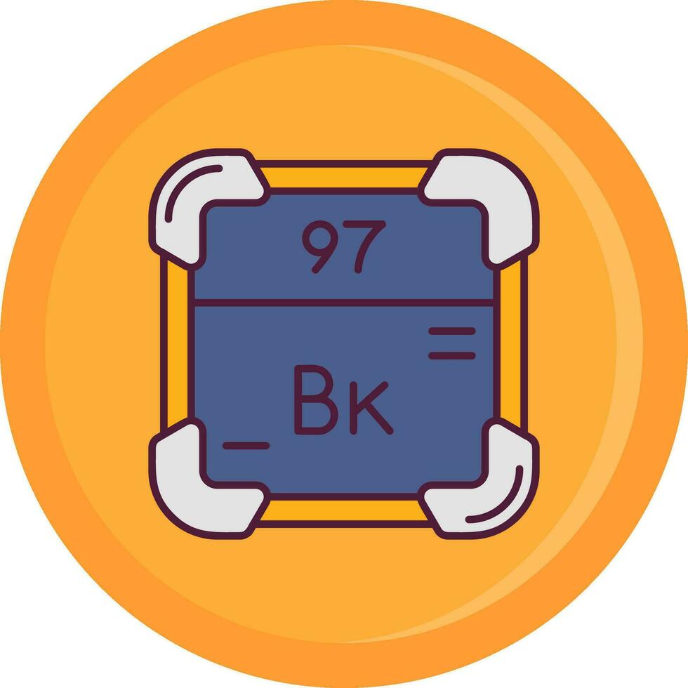 Berkelium Linie gefüllt Symbol vektor