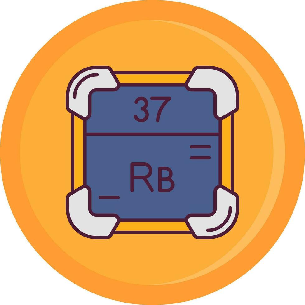 rubidium linje fylld ikon vektor