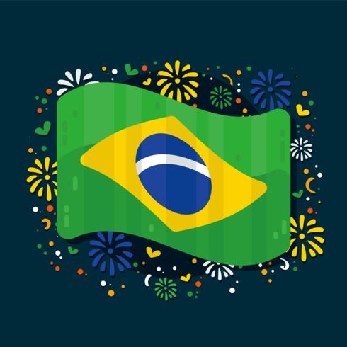 Brasil Flagga Vektor