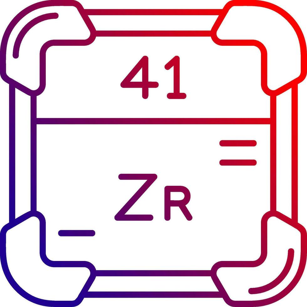 Zirkonium Linie Gradient Symbol vektor