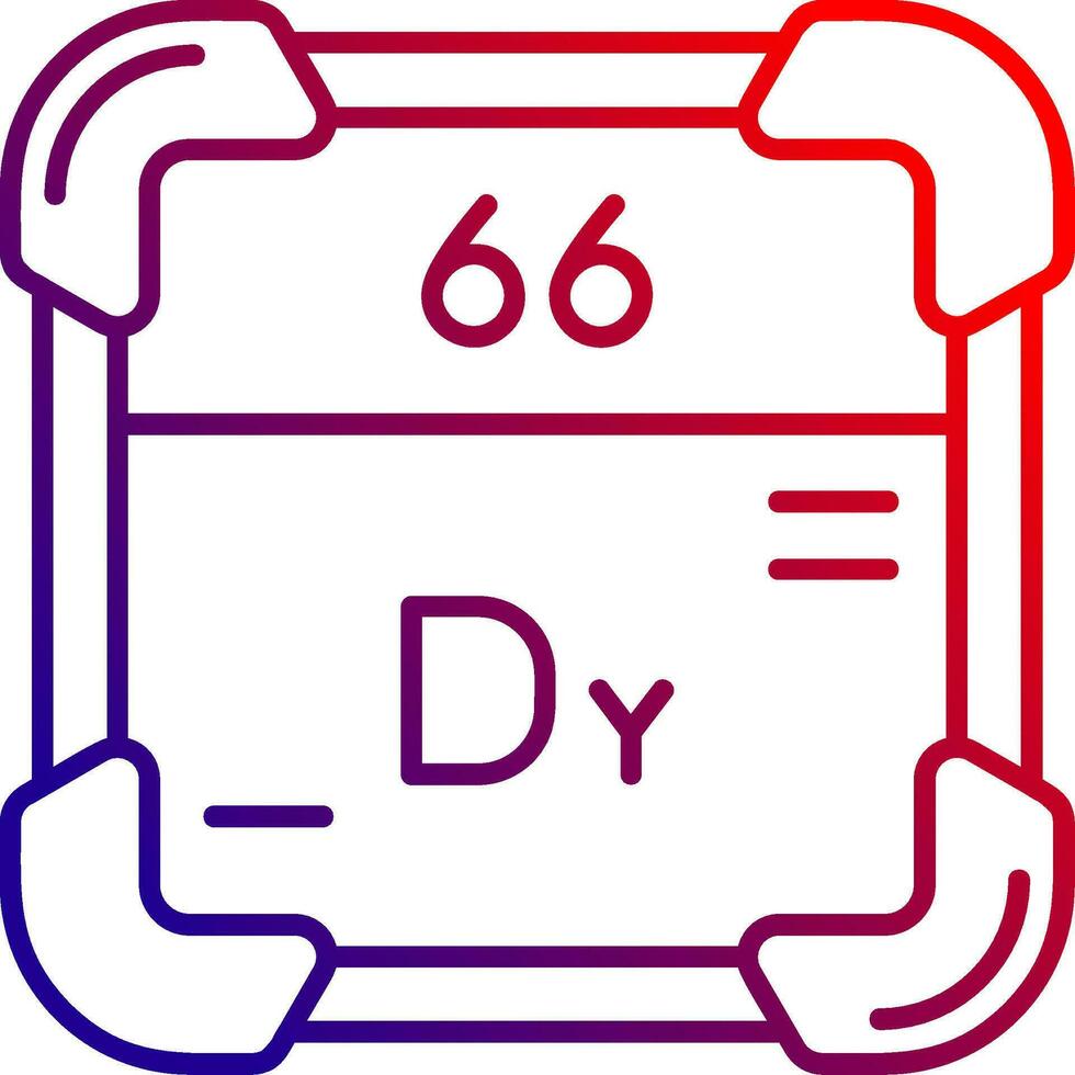 Dysprosium Linie Gradient Symbol vektor