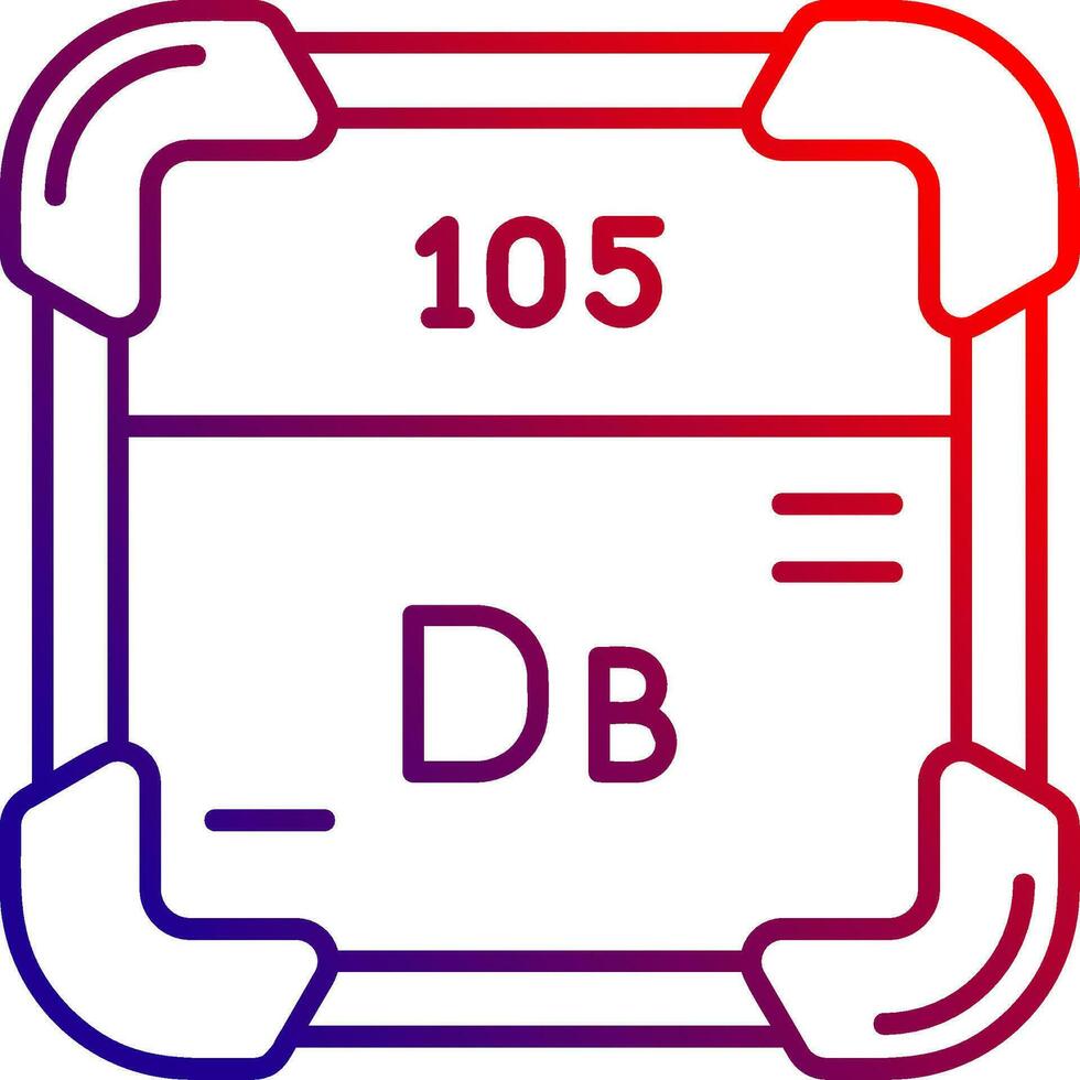 Dubnium Linie Gradient Symbol vektor