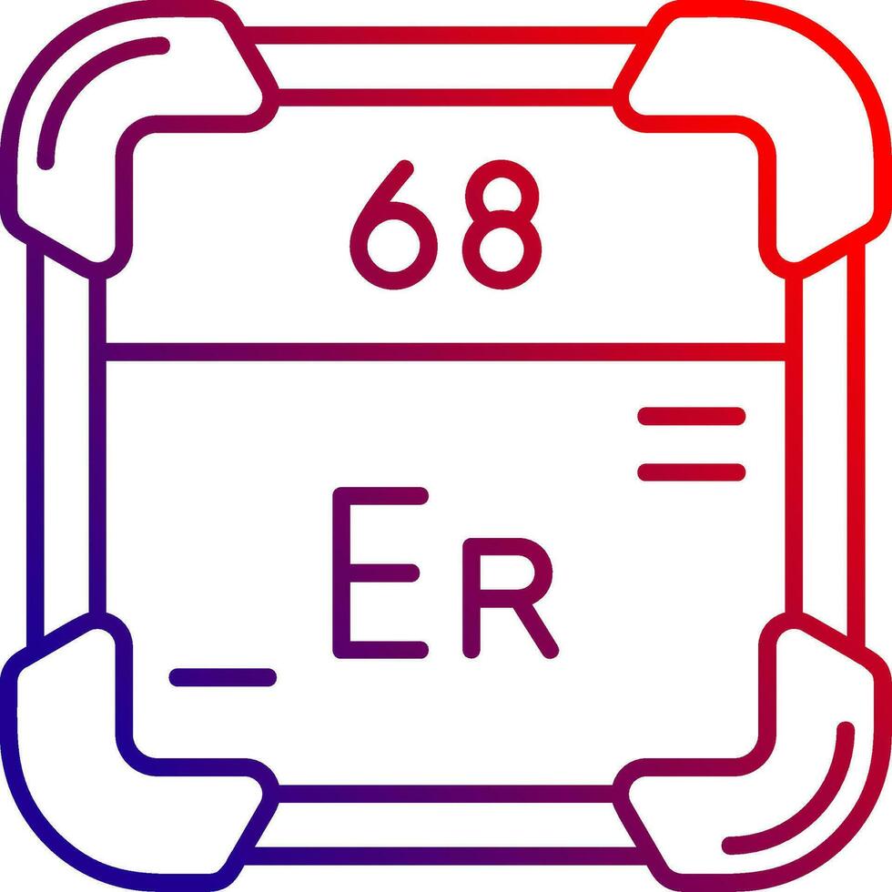 Erbium Linie Gradient Symbol vektor