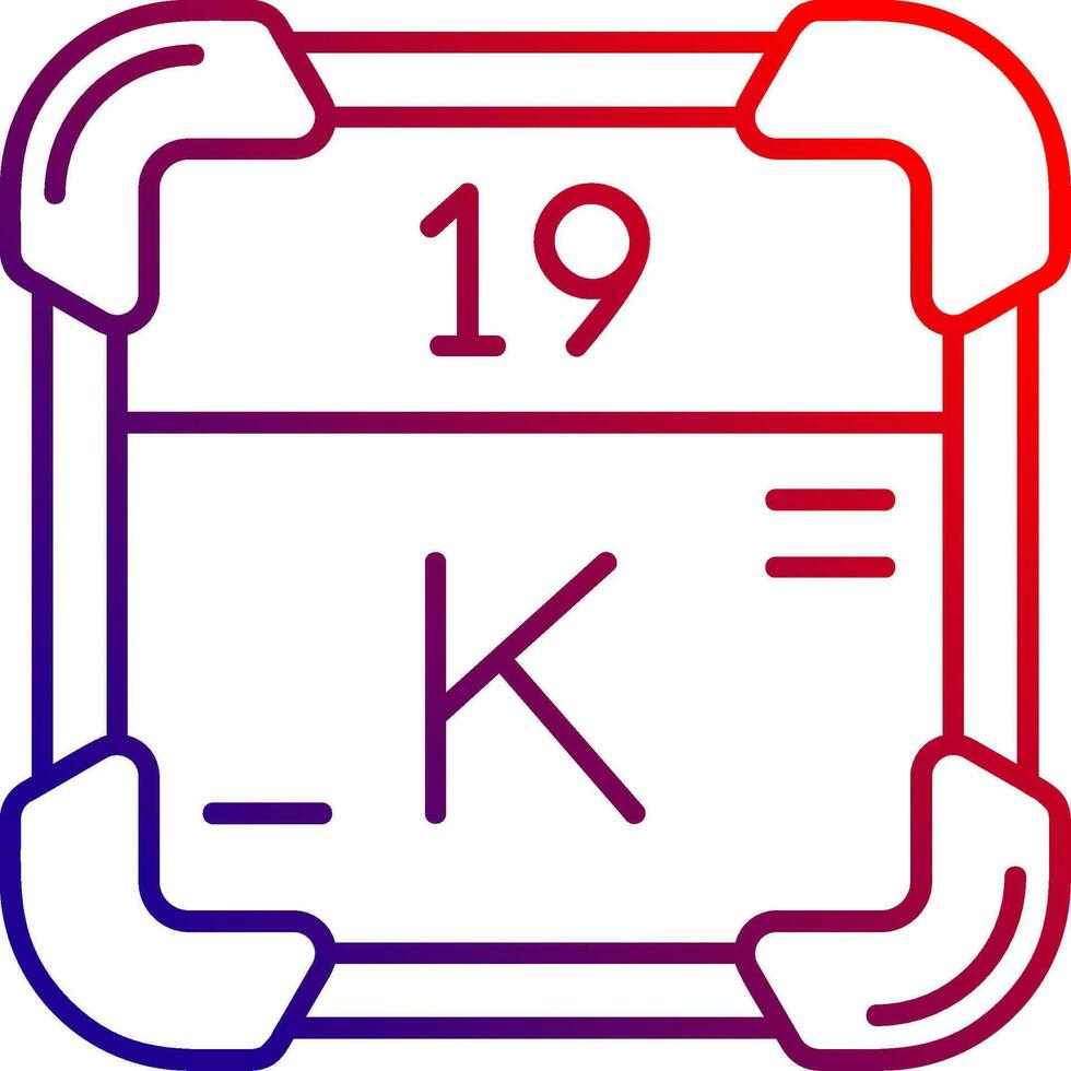 Kalium Linie Gradient Symbol vektor