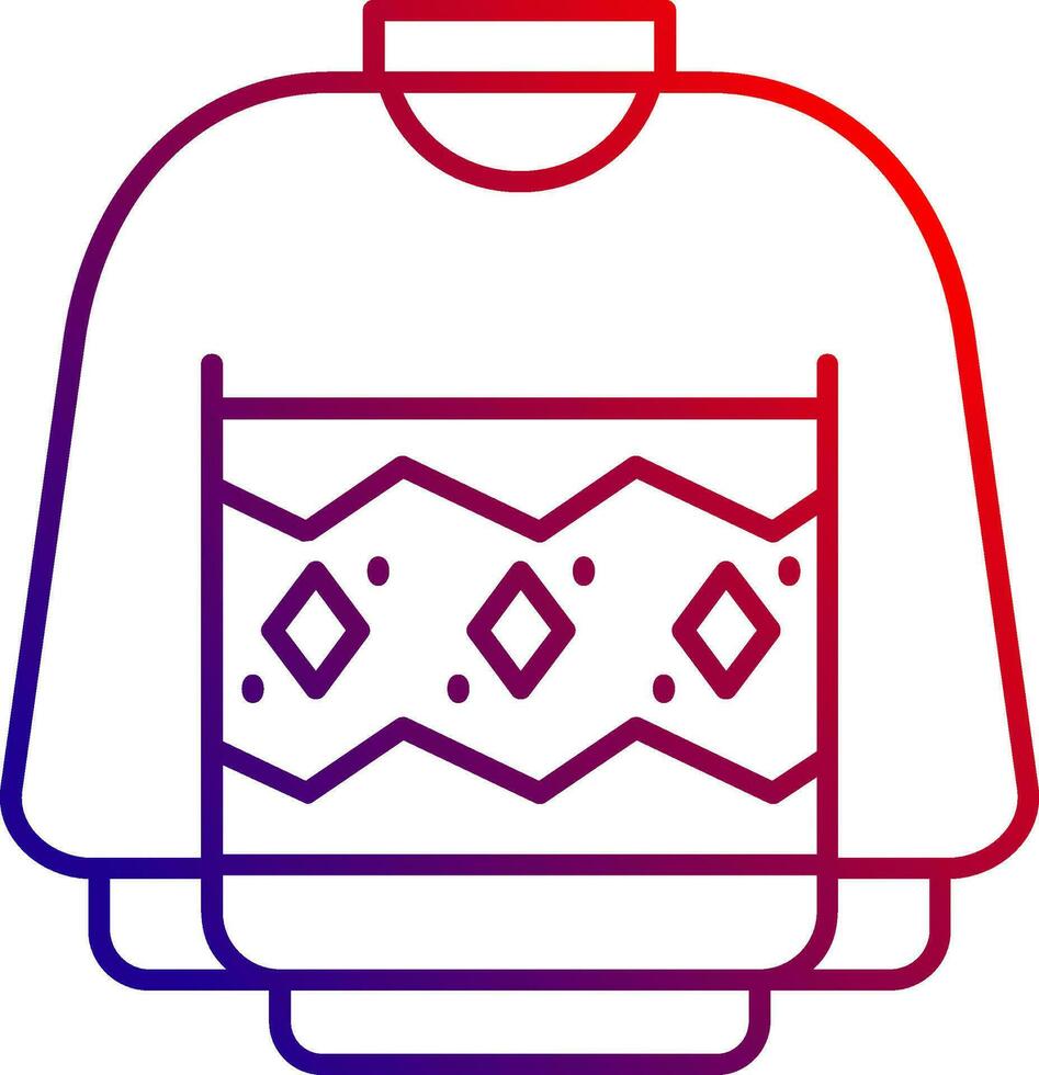 Symbol für den Farbverlauf der Pulloverlinie vektor