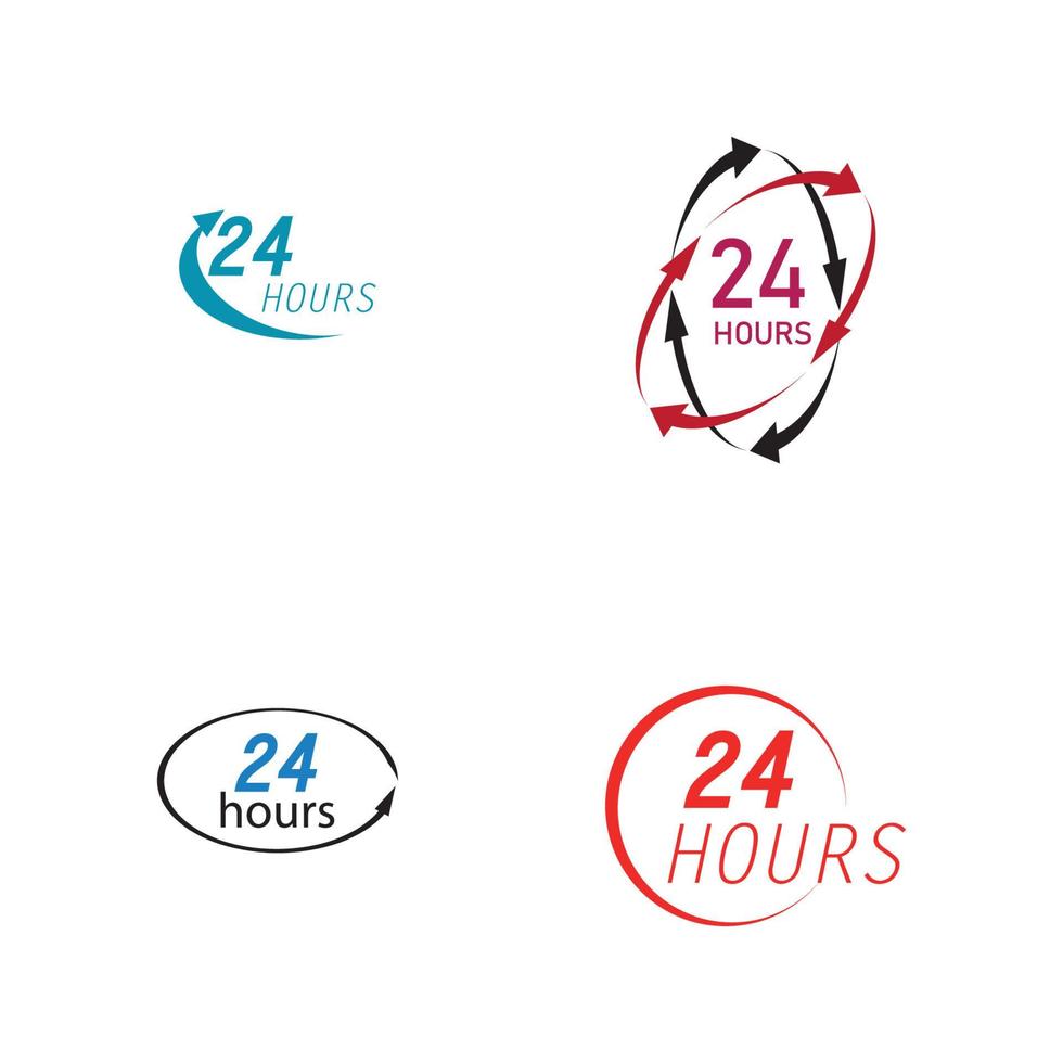 24 timmars logotyp vektor illustration designmall