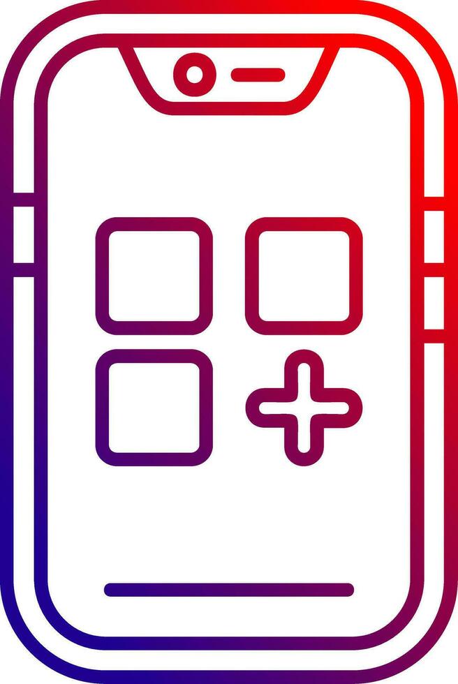 app linje gradient ikon vektor