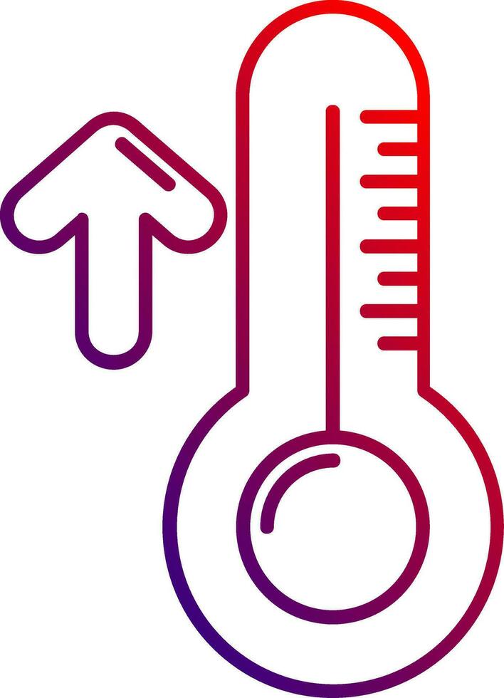 hög temperatur linje gradient ikon vektor