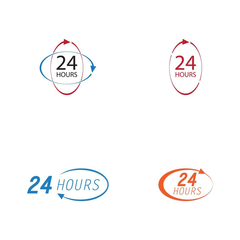 24-Stunden-Logo-Vektor-Illustration-Design-Vorlage vektor