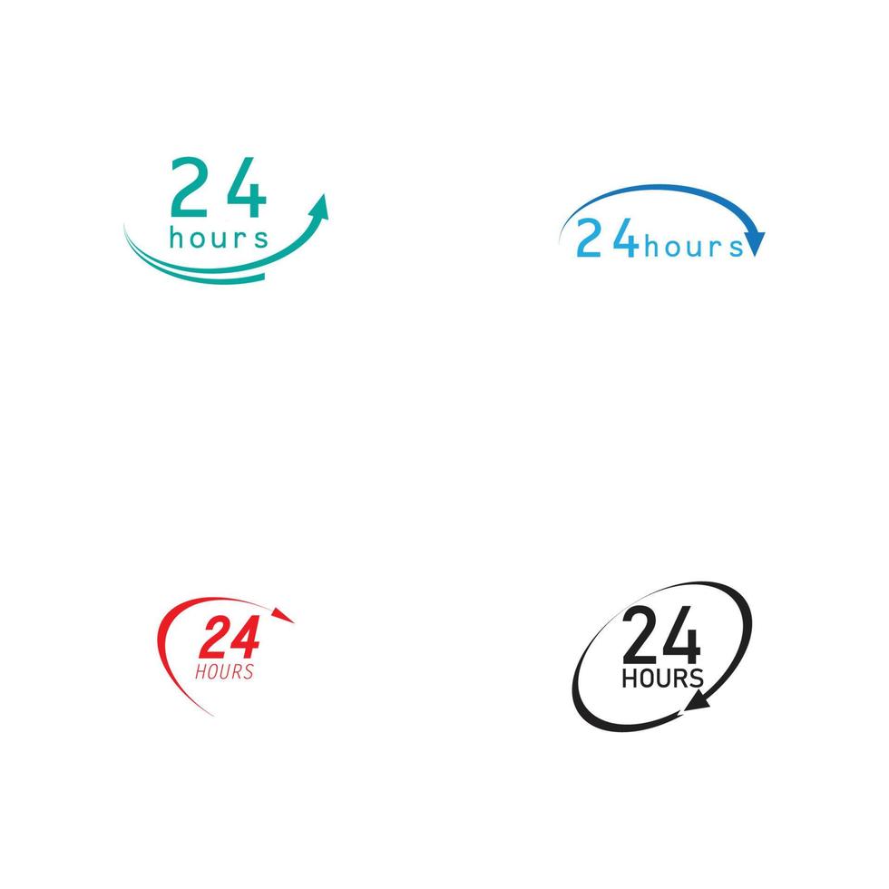 24 timmars logotyp vektor illustration designmall