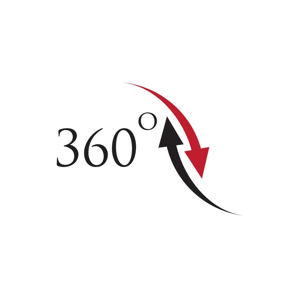 360-Grad-Symbolvektor-Designvorlage vektor