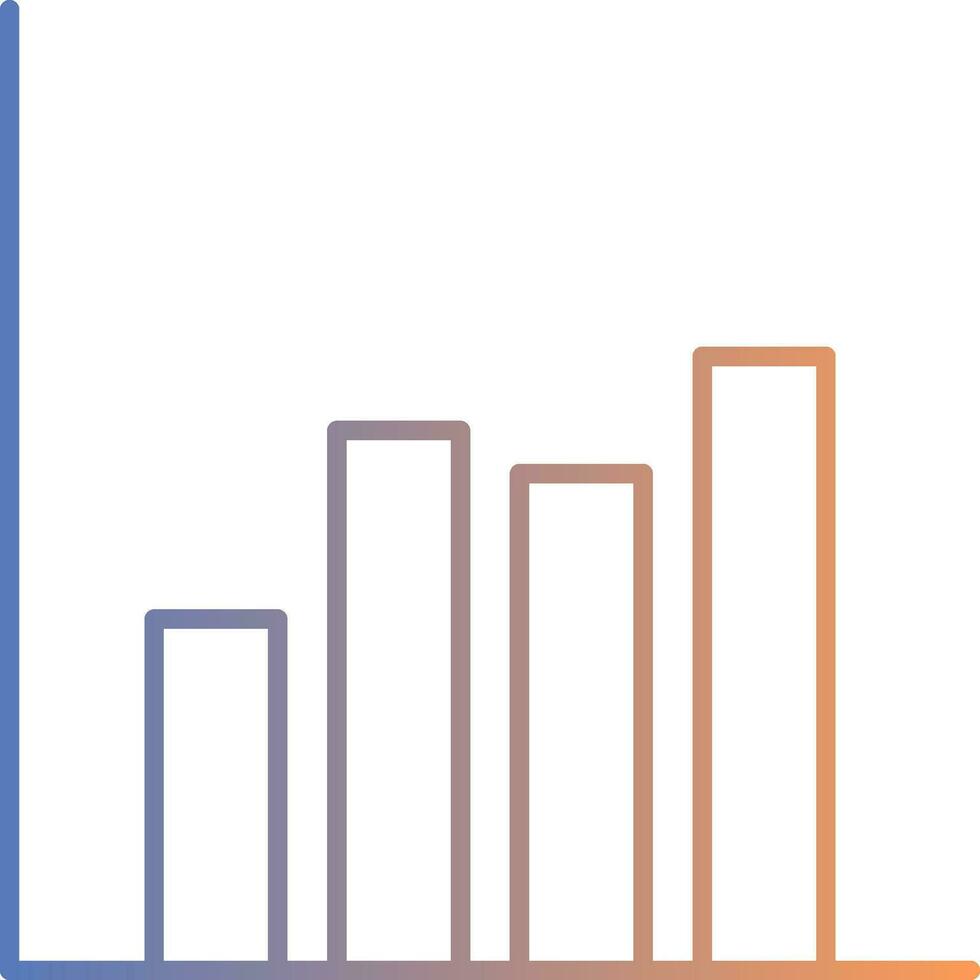 stapeldiagram linje gradient ikon vektor