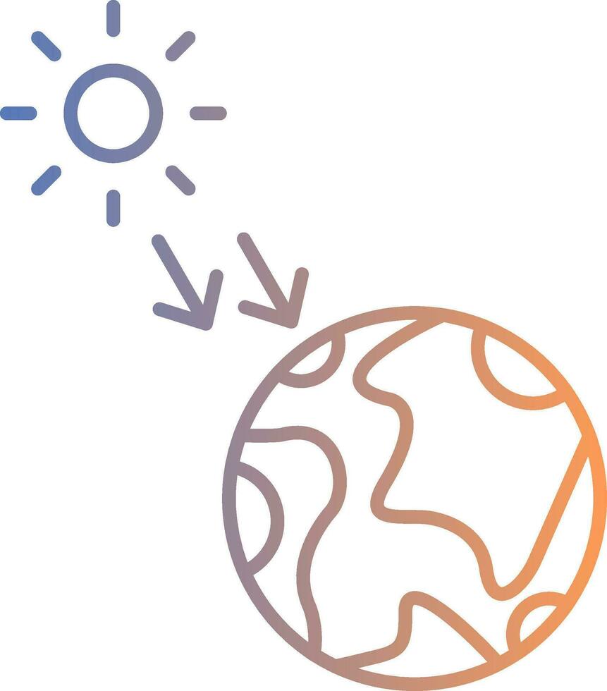 Solar- Strahlung Linie Gradient Symbol vektor