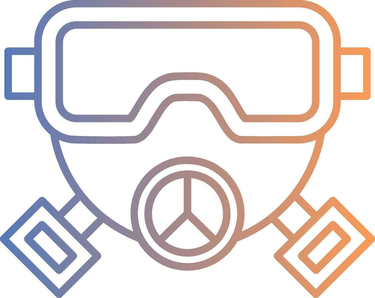 Symbol für den Farbverlauf der Gasmaske vektor