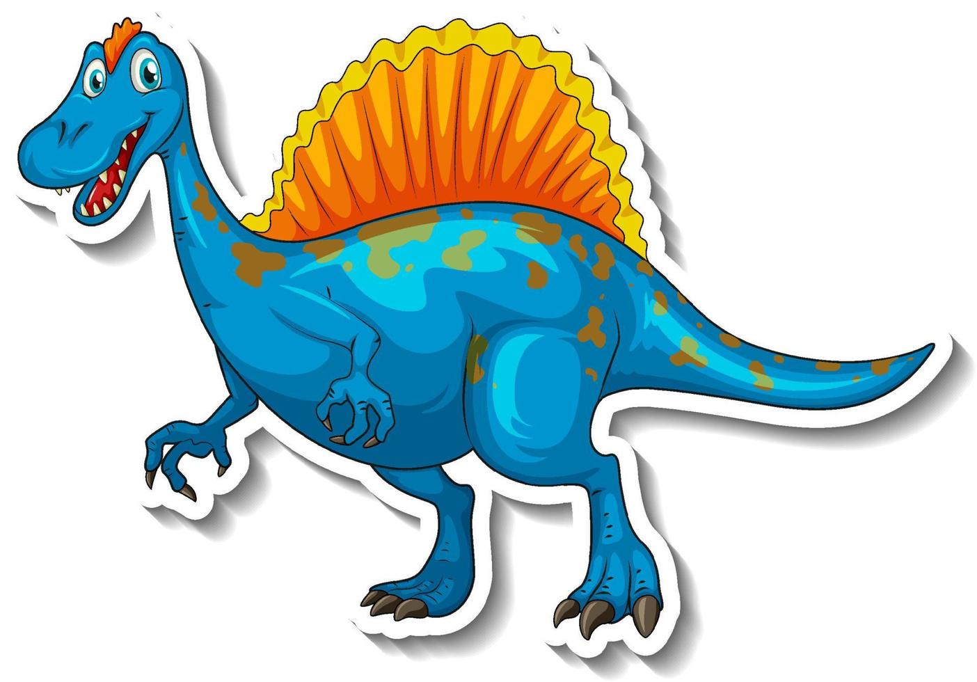 Spinosaurus Dinosaurier Cartoon Charakter Sticker vektor