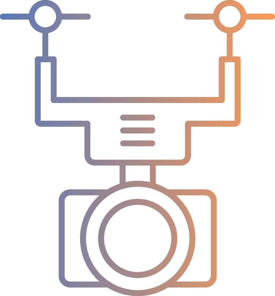 Symbol für den Farbverlauf der Kameradrohne vektor