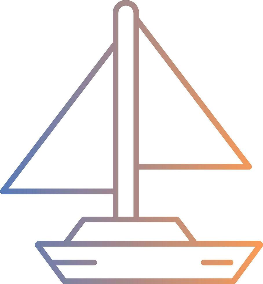 klein Yacht Linie Gradient Symbol vektor