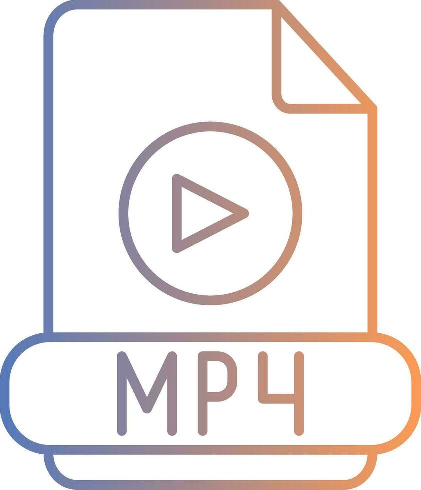 Symbol für mp4-Linienverlauf vektor