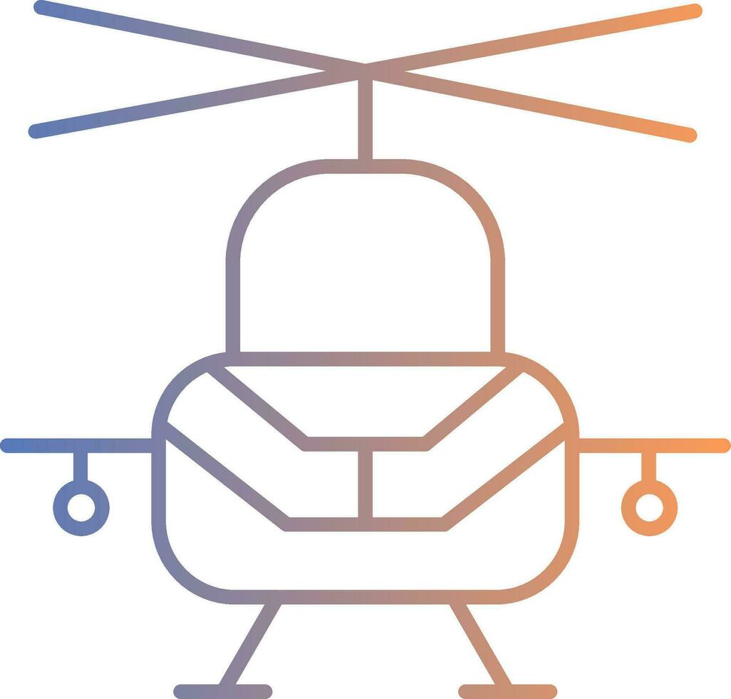 Militär- Hubschrauber Linie Gradient Symbol vektor