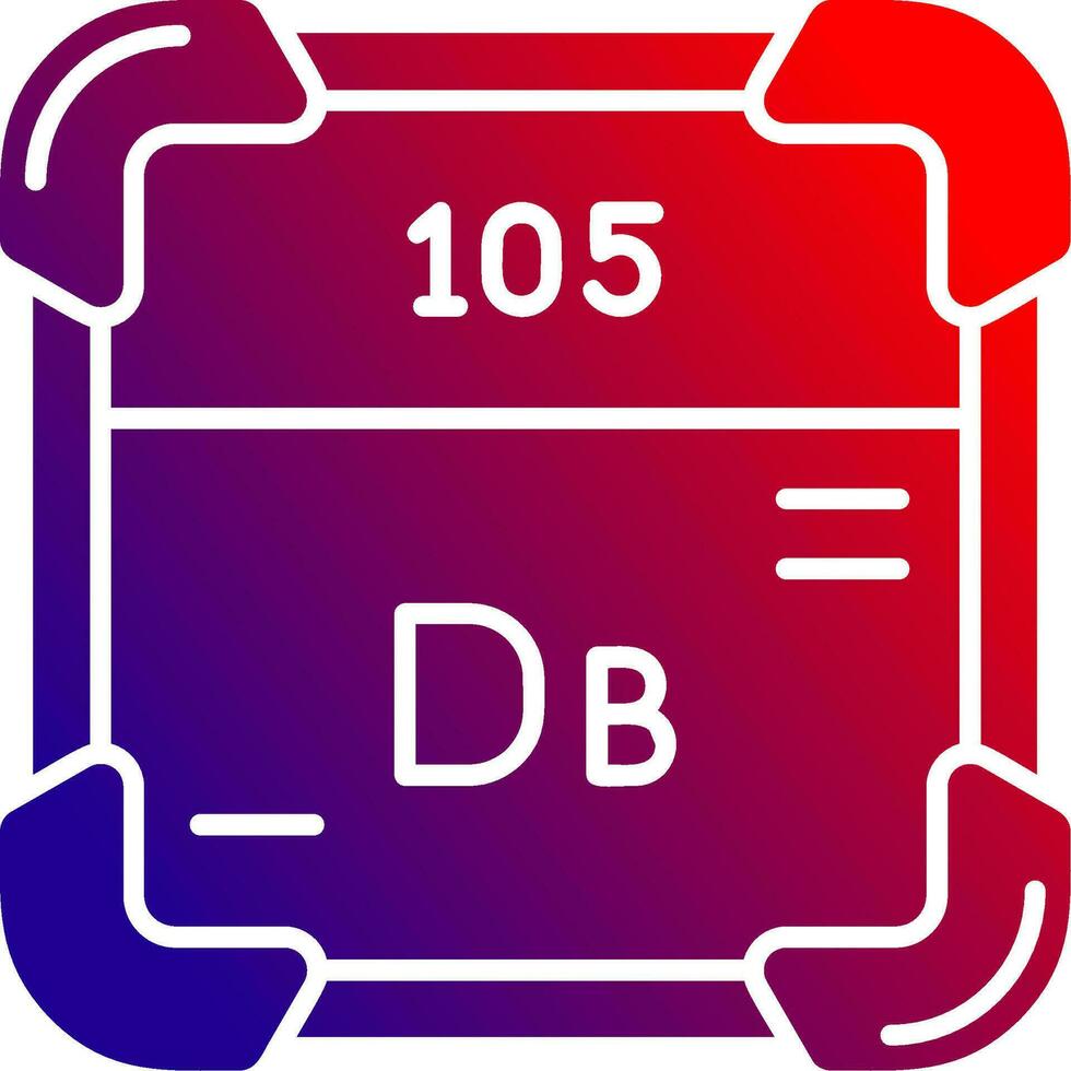 dubnium fast lutning ikon vektor