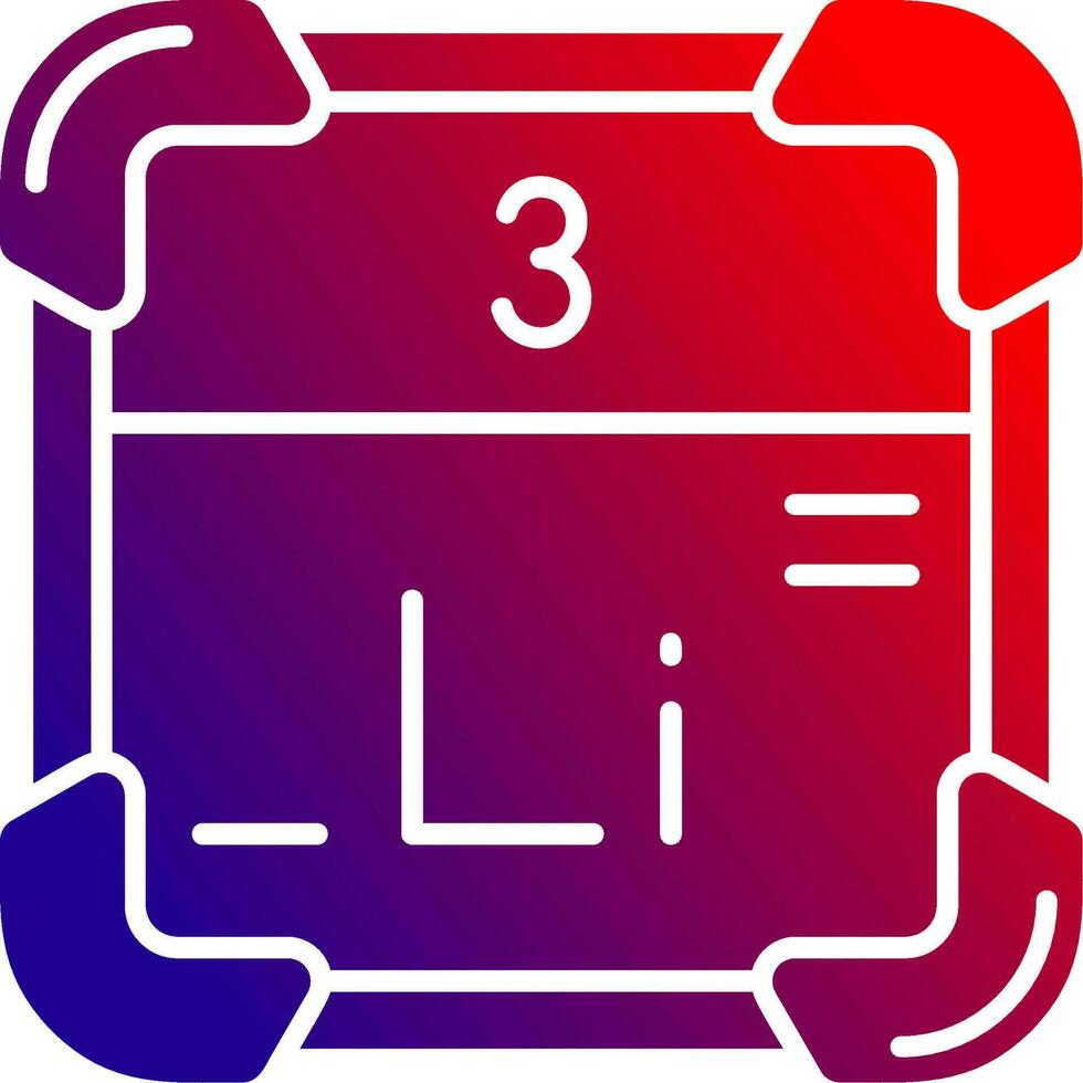 Lithium solide Gradient Symbol vektor