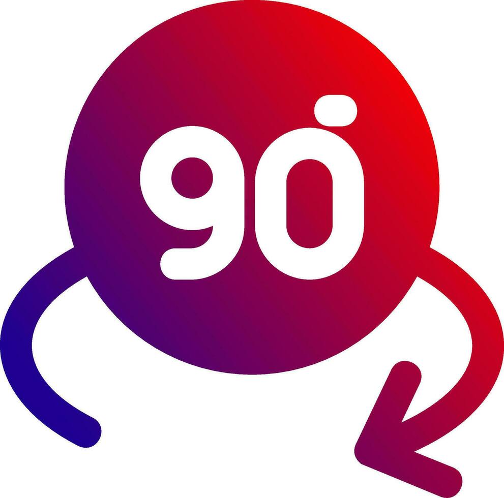 drehen Winkel 90 solide Gradient Symbol vektor