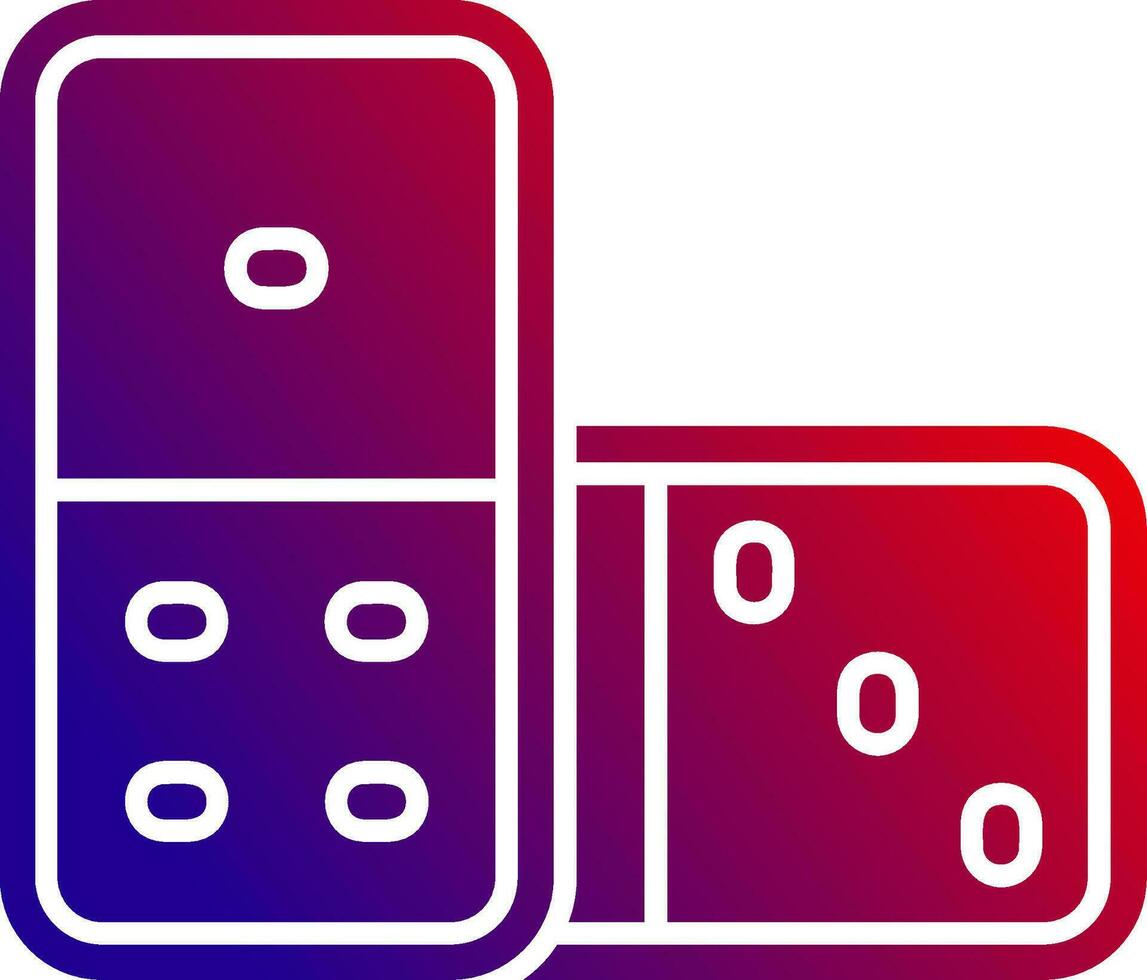 Domino solide Gradient Symbol vektor