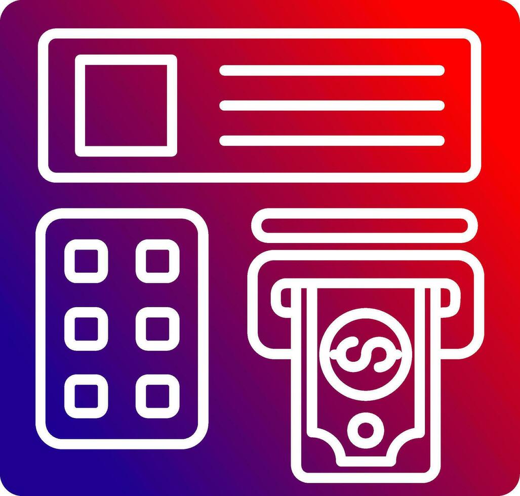 Geldautomat Maschine solide Gradient Symbol vektor