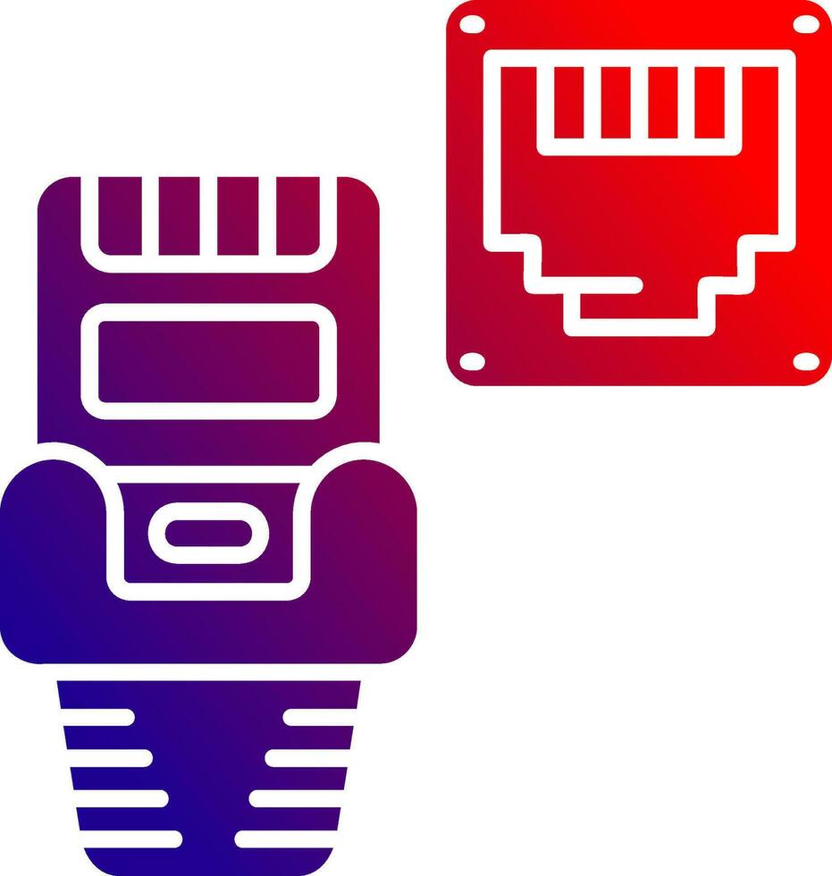 Ethernet solide Gradient Symbol vektor